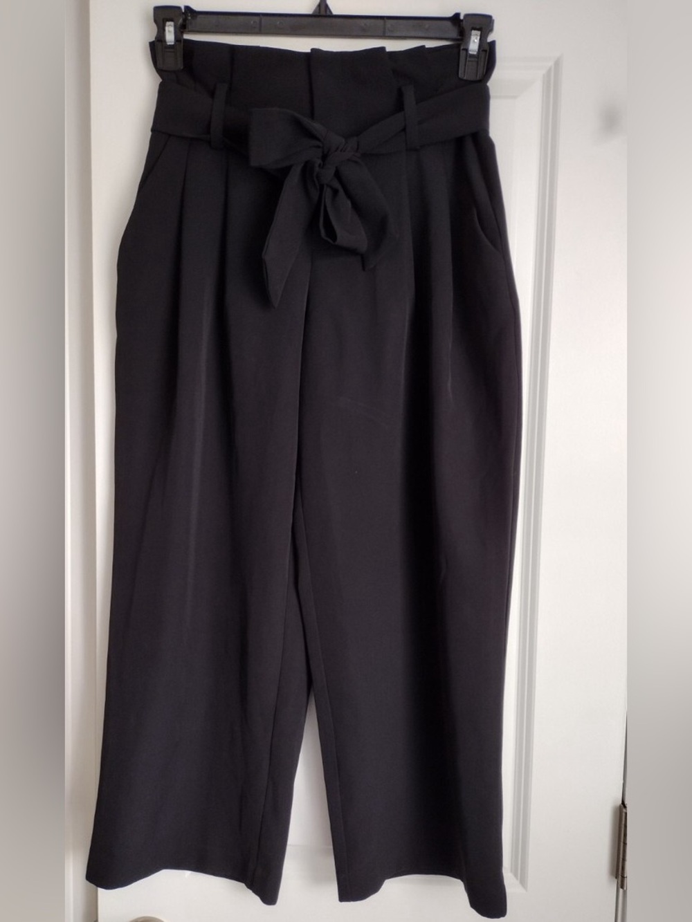 A New Day Women's Pants Size 2 High-Rise Tie Waist Straight Black pants